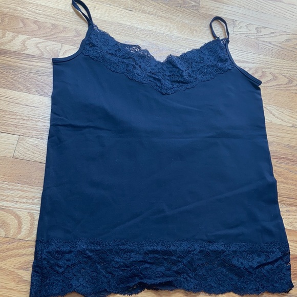 Ann Taylor Navy Lace Detailed Tank Top Size M - Picture 5 of 6